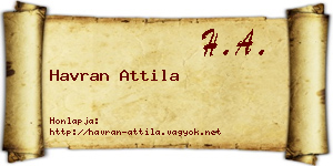 Havran Attila névjegykártya